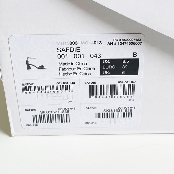 NEW ALDO Safdie Ankle strap heels sandal Block heel square toe black leather 8.5 - Picture 8 of 16